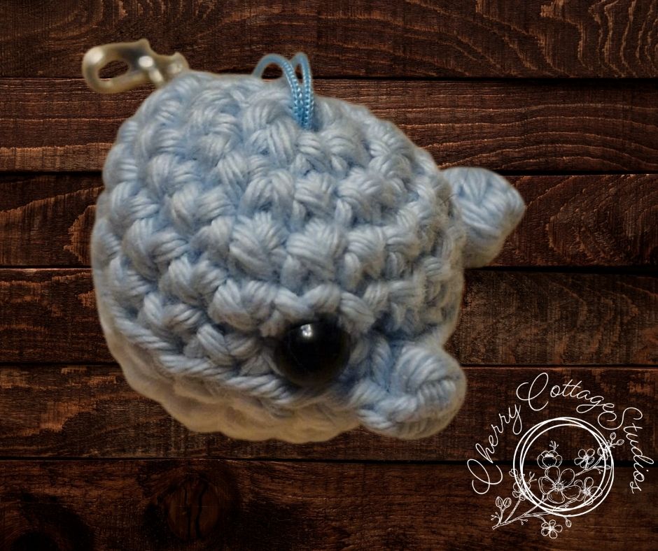 Baby Blue Crochet Whale Clip-On Accessory