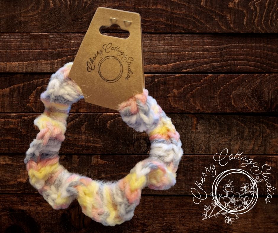 Marshmallow Twist - Crochet Hair Scrunchie