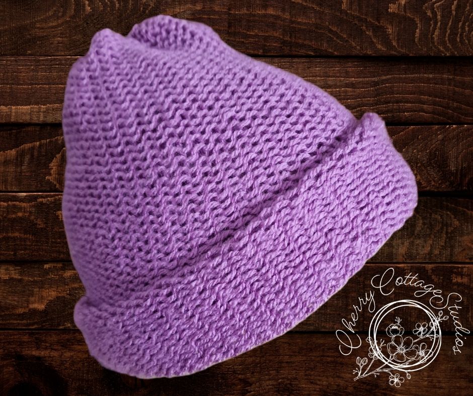 Soft Orchid – Double-Layered Knitted Beanie Hat