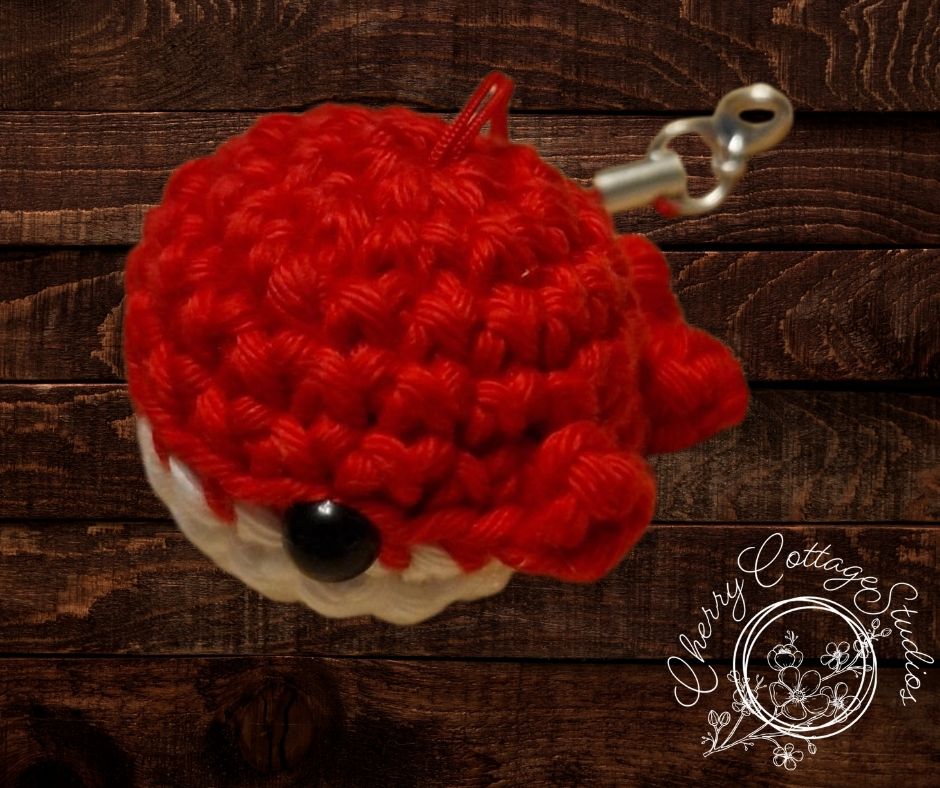 Red Crochet Whale Clip-On Accessory