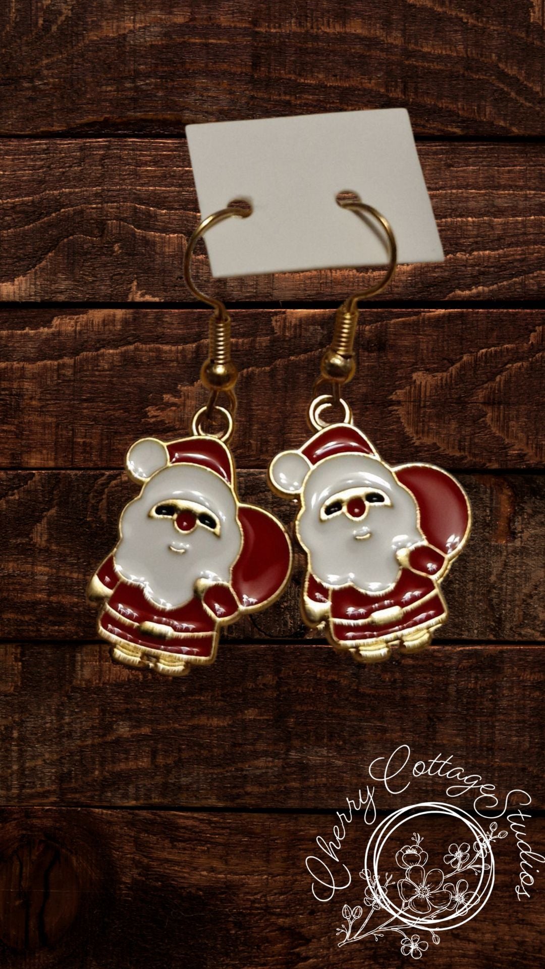 Father Christmas - Christmas Dangle Earrings