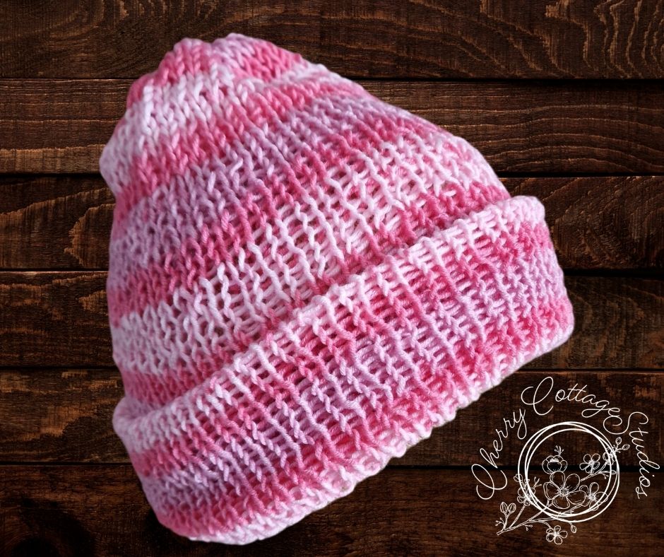 Bubblegum Bliss – Double-Layered Knitted Beanie Hat