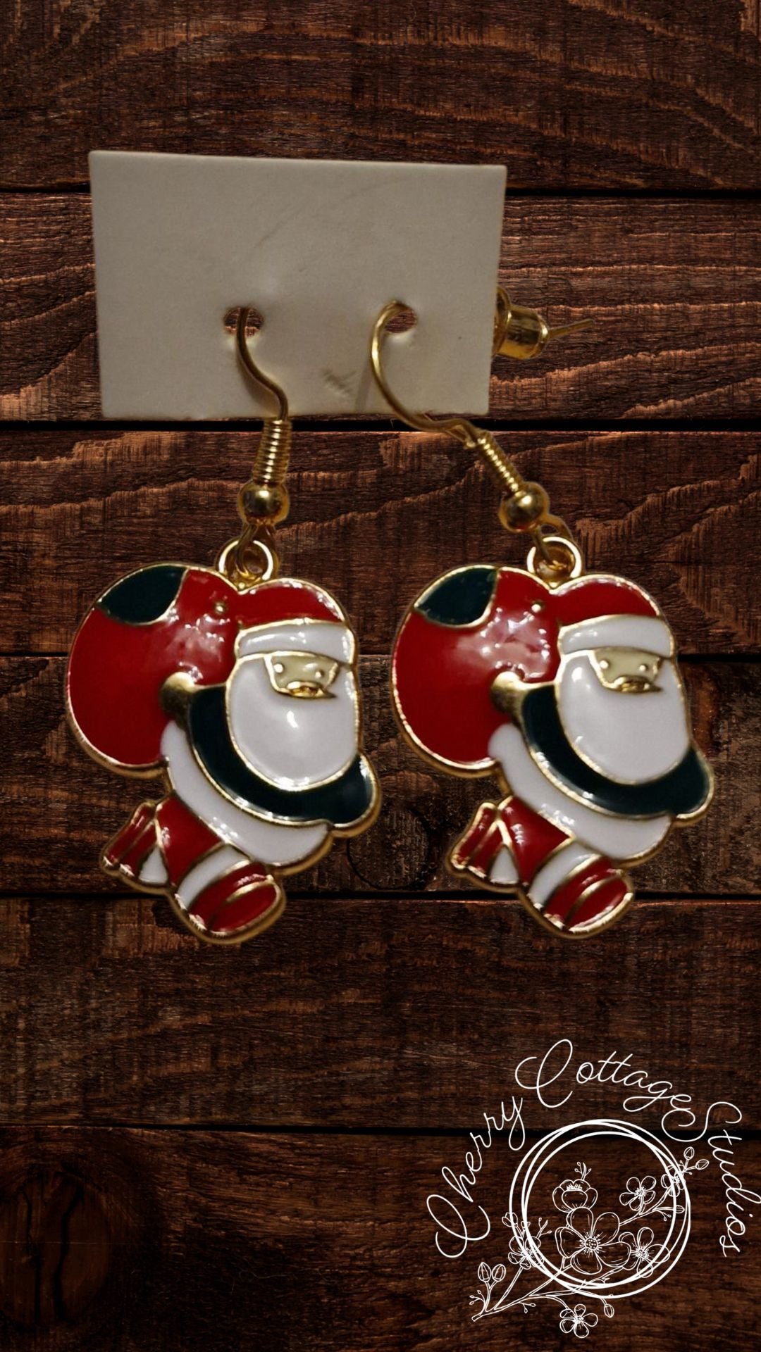 Special Delivery From Santa - Christmas Santa Dangle Earrings