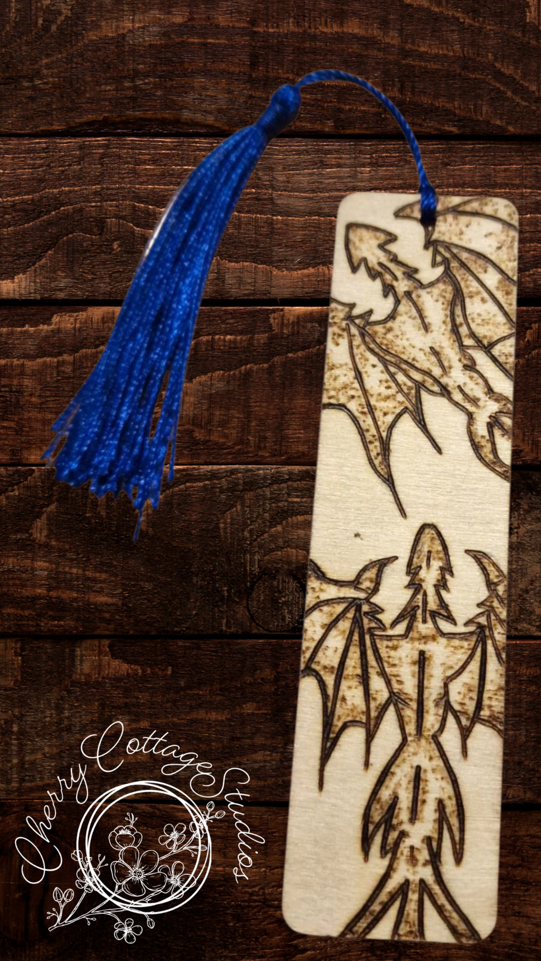 Twin Flame - Hand-Burned Wooden Bookmark With Tassel