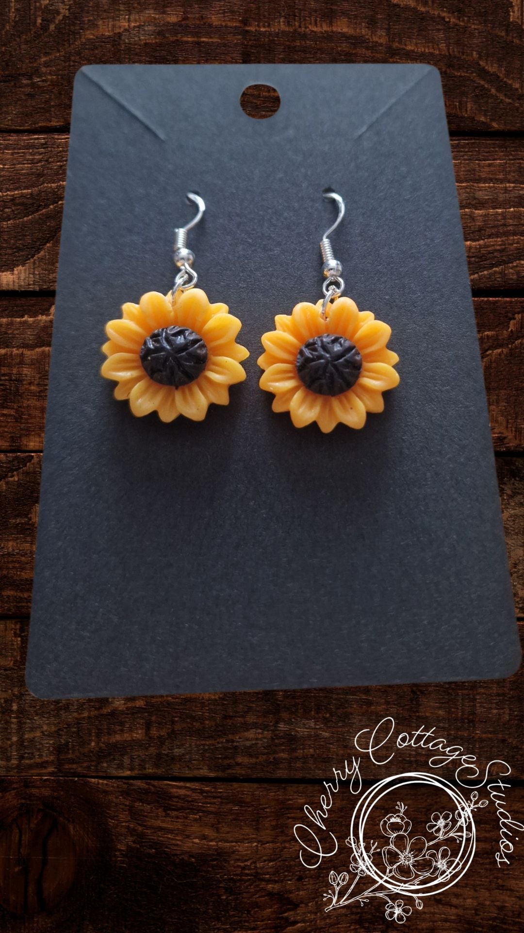 Sunflower Bloom - Floral Dangle Earrings