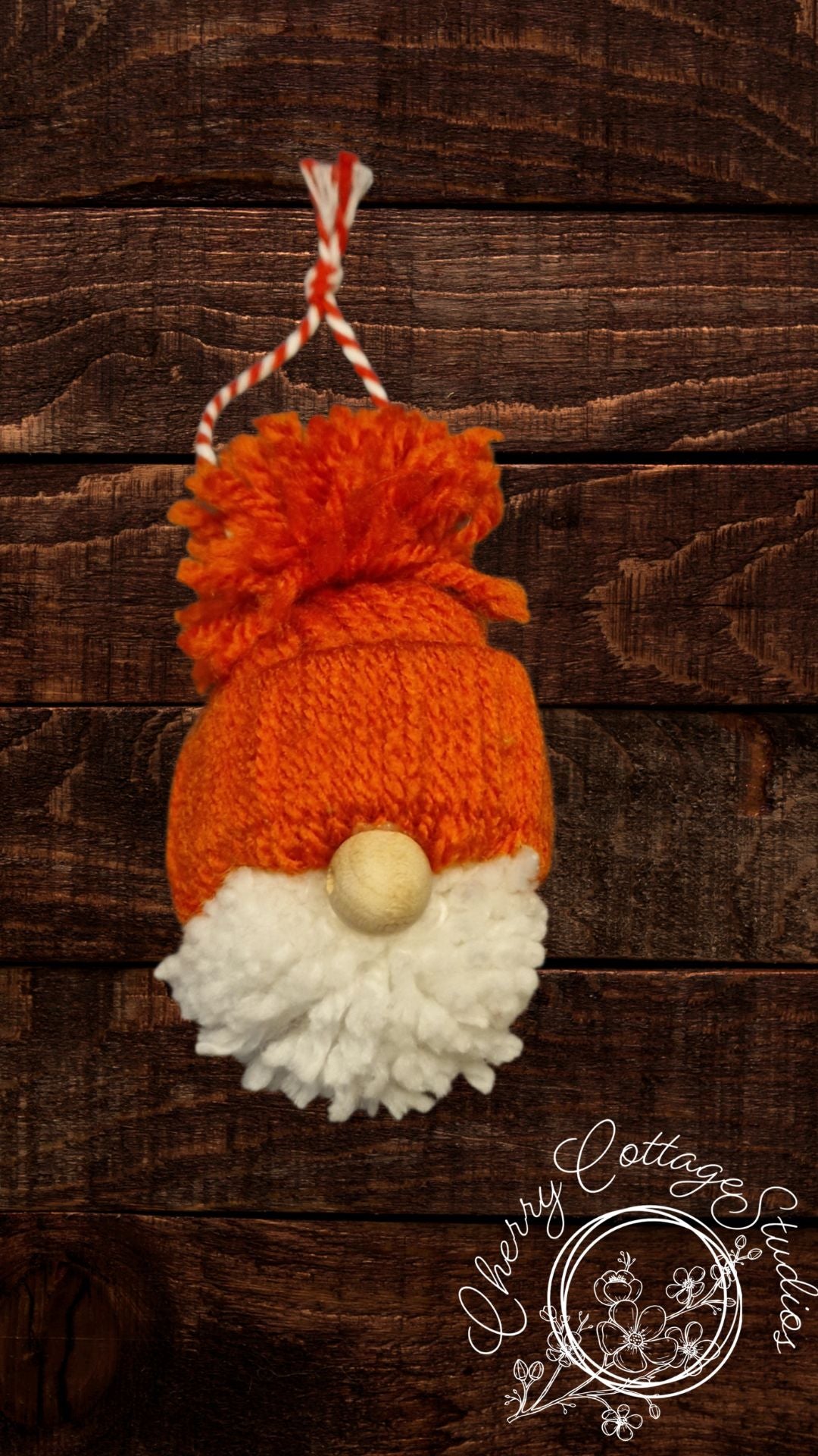 Orange Fluffy Gonk Gnome Hanging Christmas Decoration Ornament