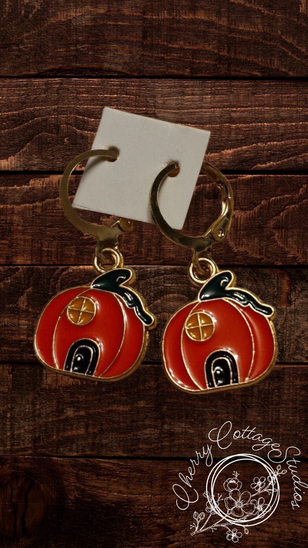 Pumpkin Houses - Pumpkin Hoop Dangle Earrings