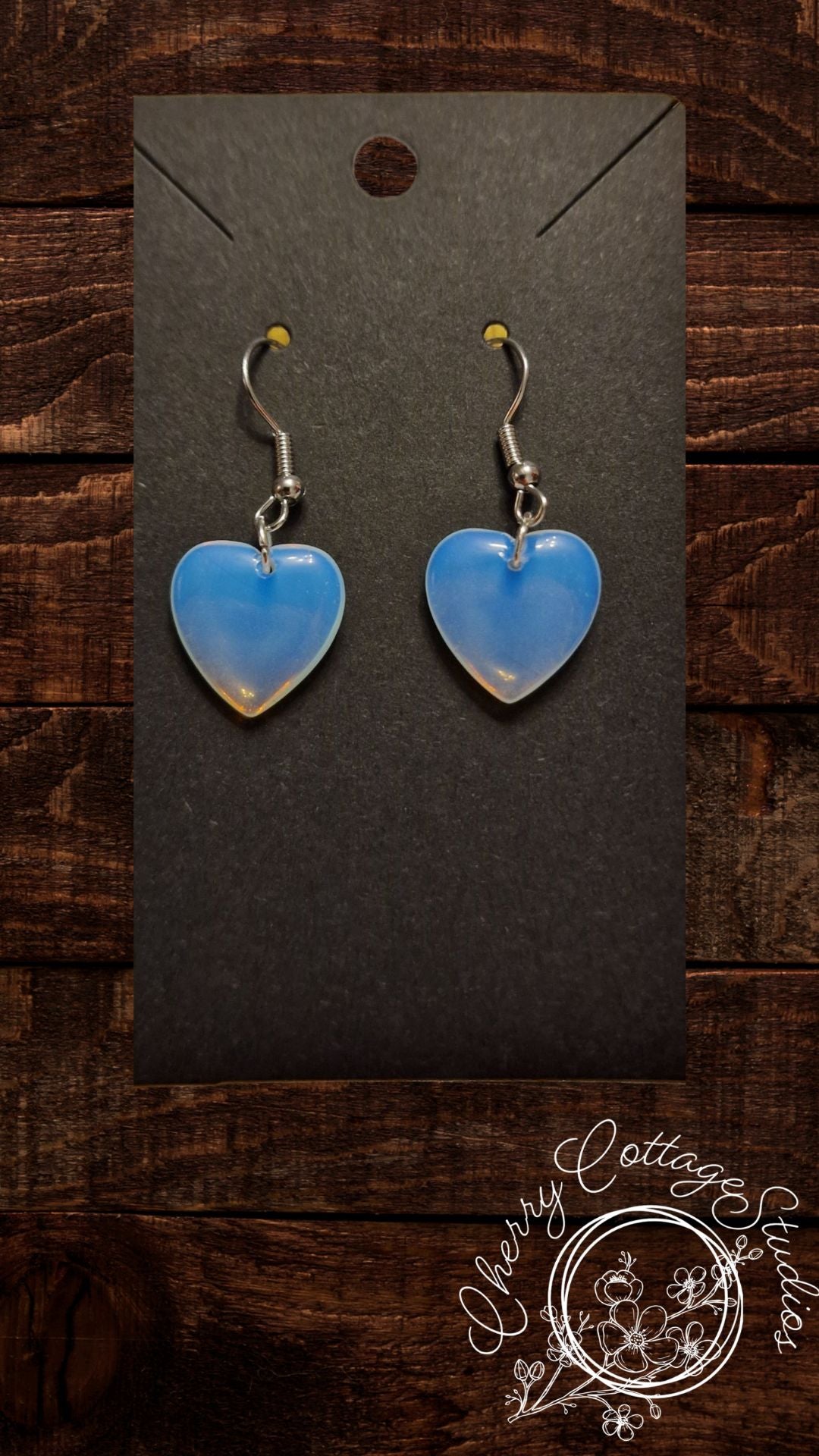 Whispers Of Opalite - Opalite Heart Dangle Earrings