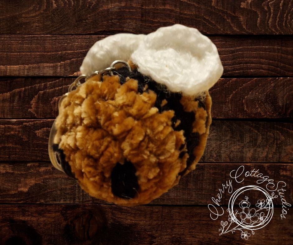 Brown Crochet Bumblebee Keychain