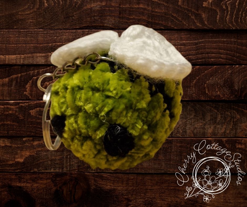 Green Crochet Bumblebee Keychain