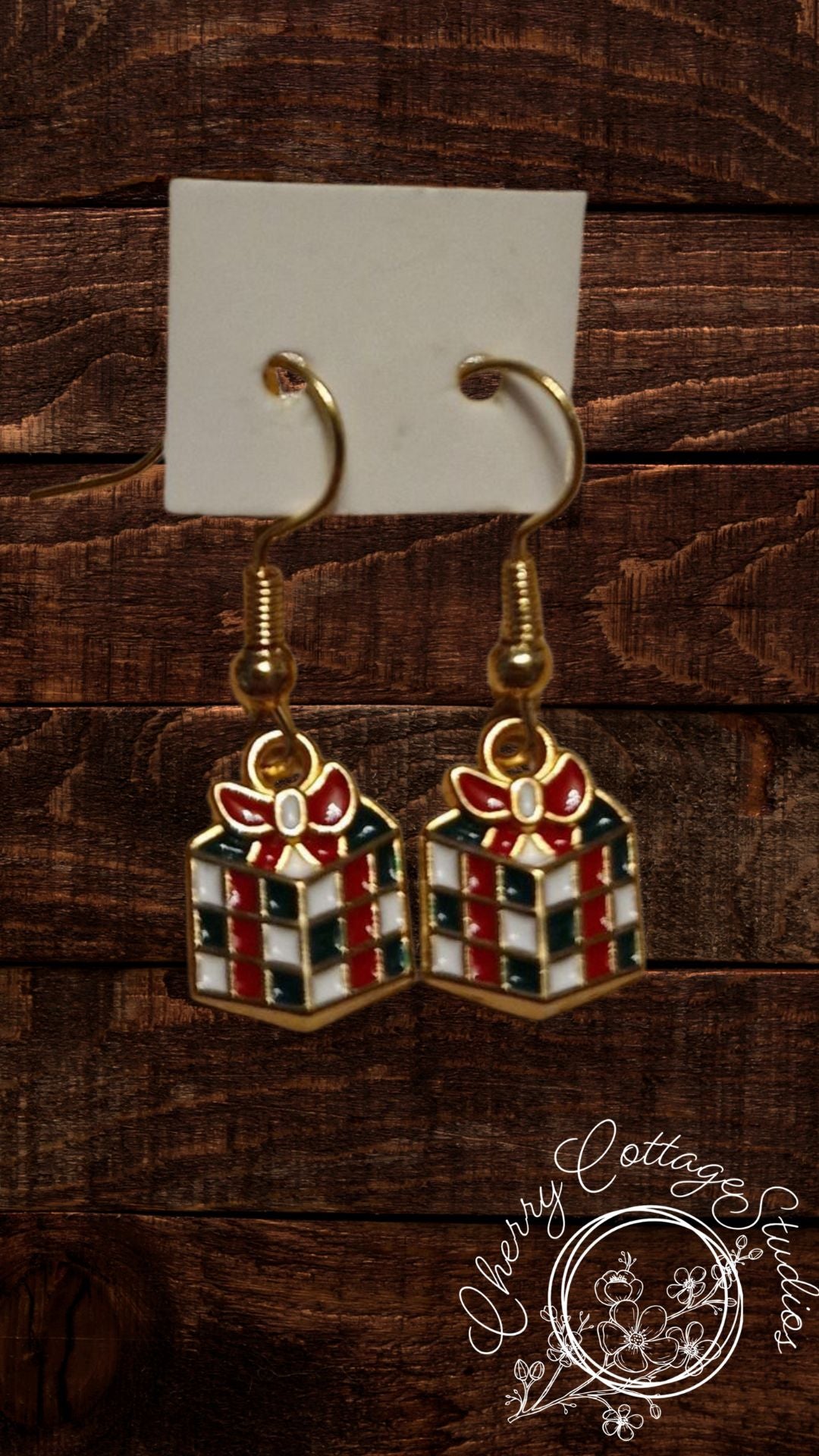 Present Surprise - Christmas Present Dangle Earrings