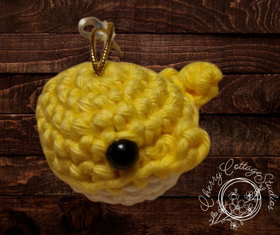 Yellow Crochet Whale Clip-On Accessory