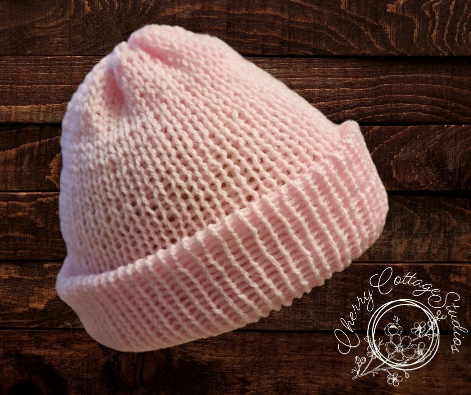 Baby Pink – Double-Layered Knitted Beanie Hat