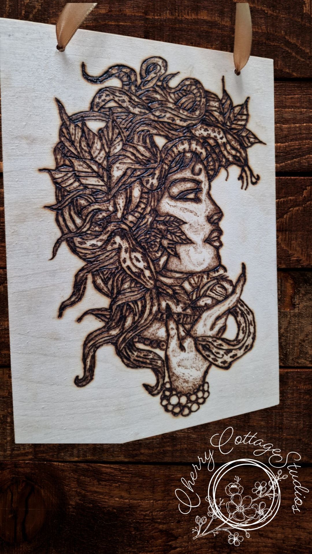 Medusa's Gaze - Greek Mythology A5 Hanging Wooden Art Picture