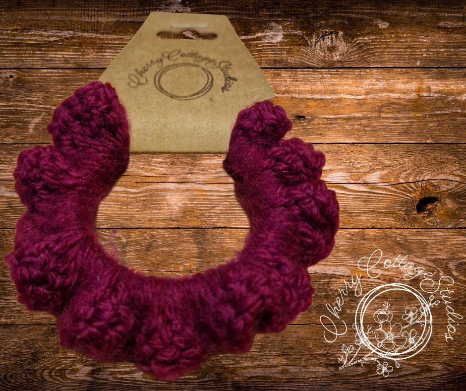 Cranberry Kiss - Crochet Hair Scrunchie