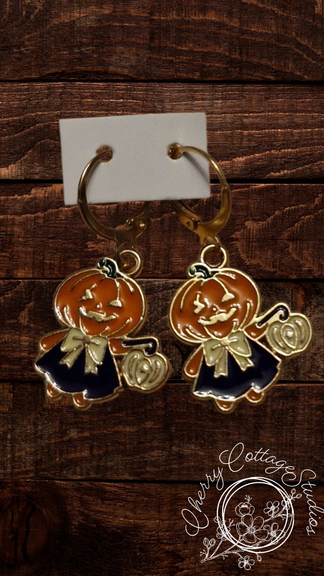 Trick Or Treat - Pumpkin Hoop Dangle Earrings