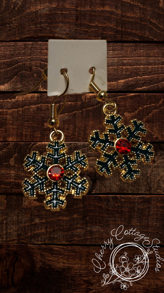 Snowflakes - Christmas Dangle Earrings