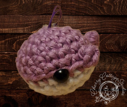 Purple Crochet Whale Clip-On Accessory