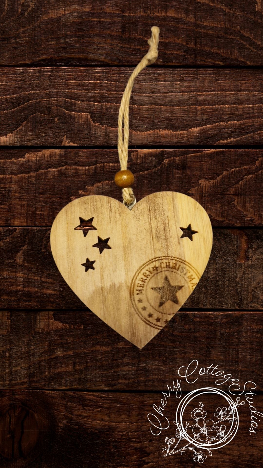 Wooden Heart Hanging Christmas Ornament Decoration