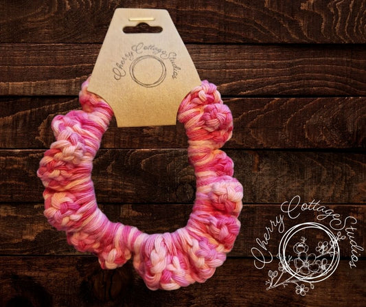 Raspberry Ripple - Crochet Hair Scrunchie