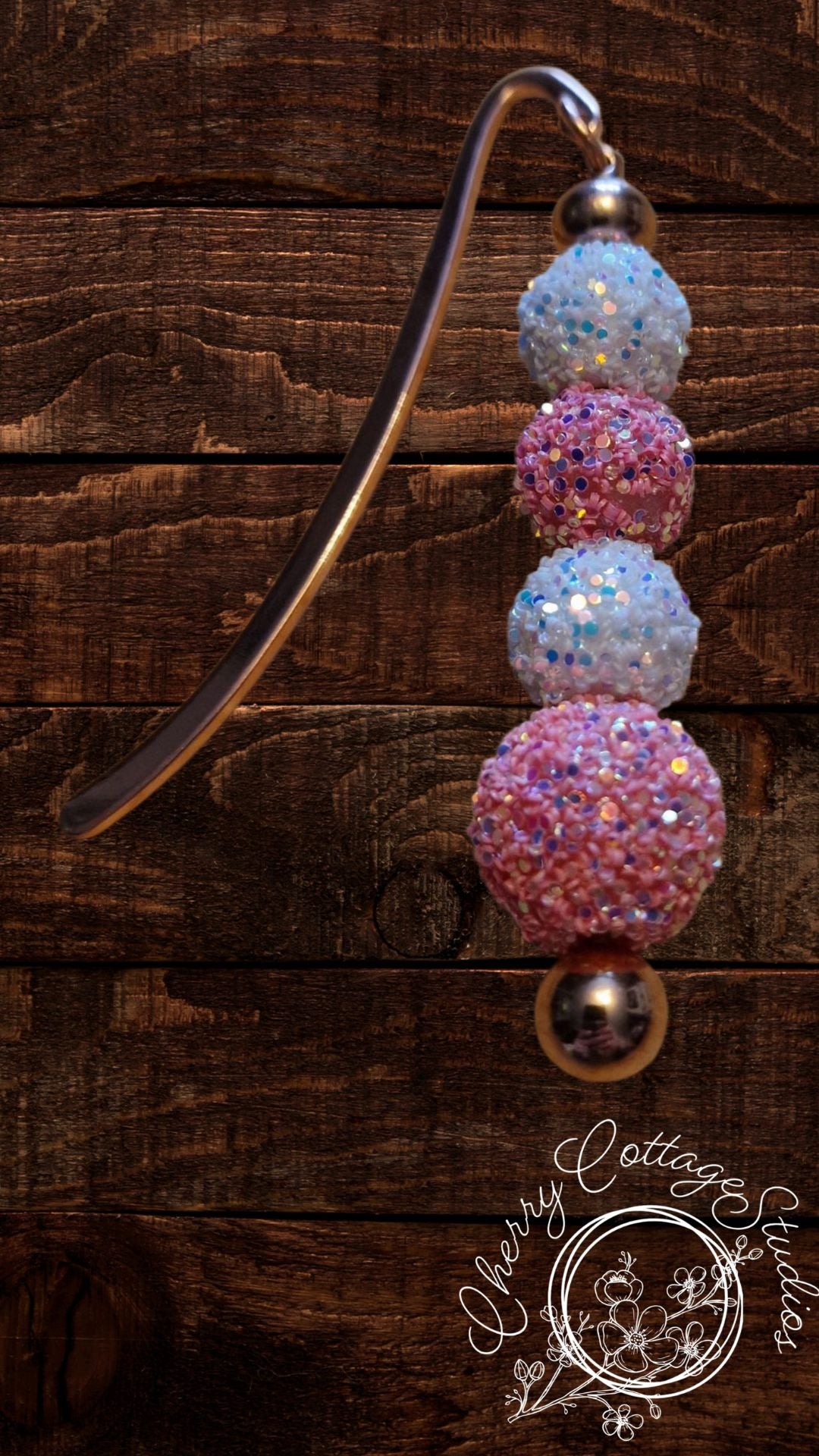 Pretty In Pink - Metal Beaded Bookmark