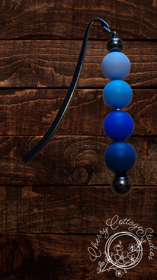 Ombre Blue - Metal Beaded Bookmark