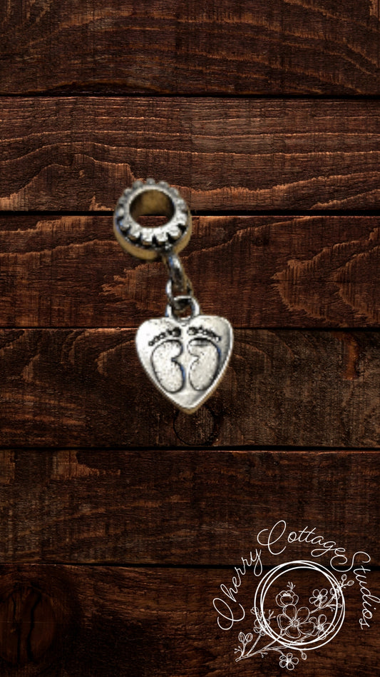 Footprints Baby Bracelet Dangle Charm