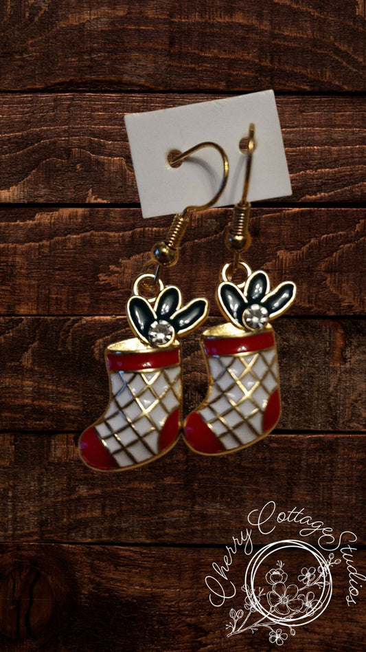 Christmas Stockings - Christmas Dangle Earrings