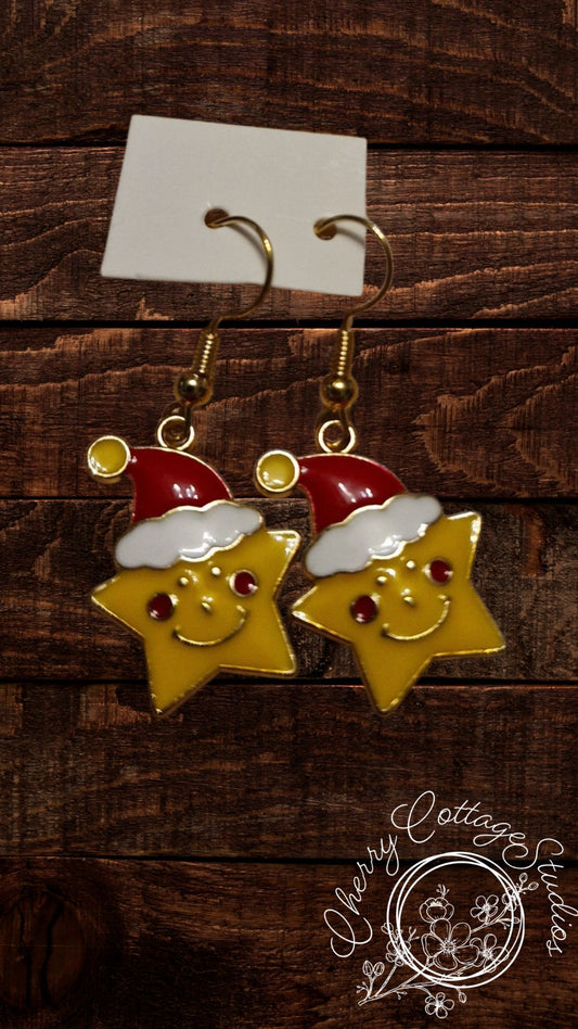 Christmas Star - Christmas Dangle Earrings