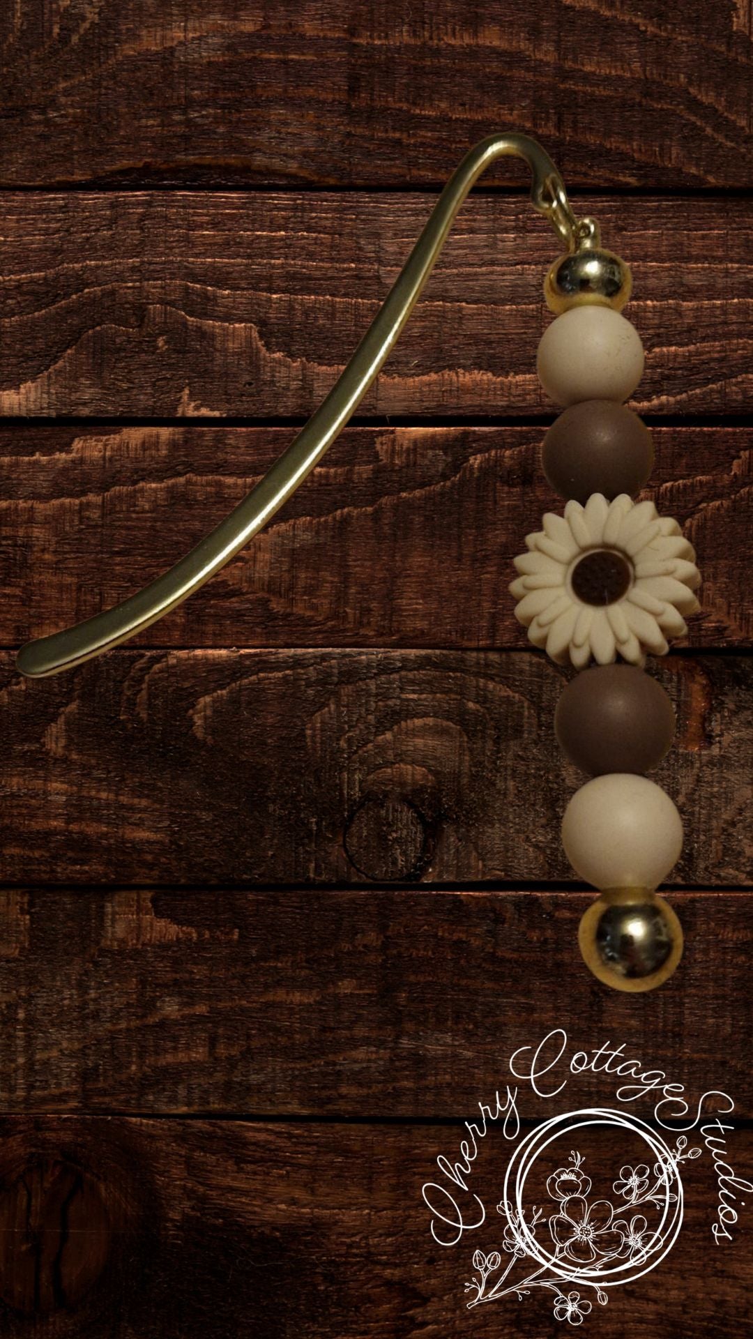 Chocolate Daisy - Metal Beaded Bookmark