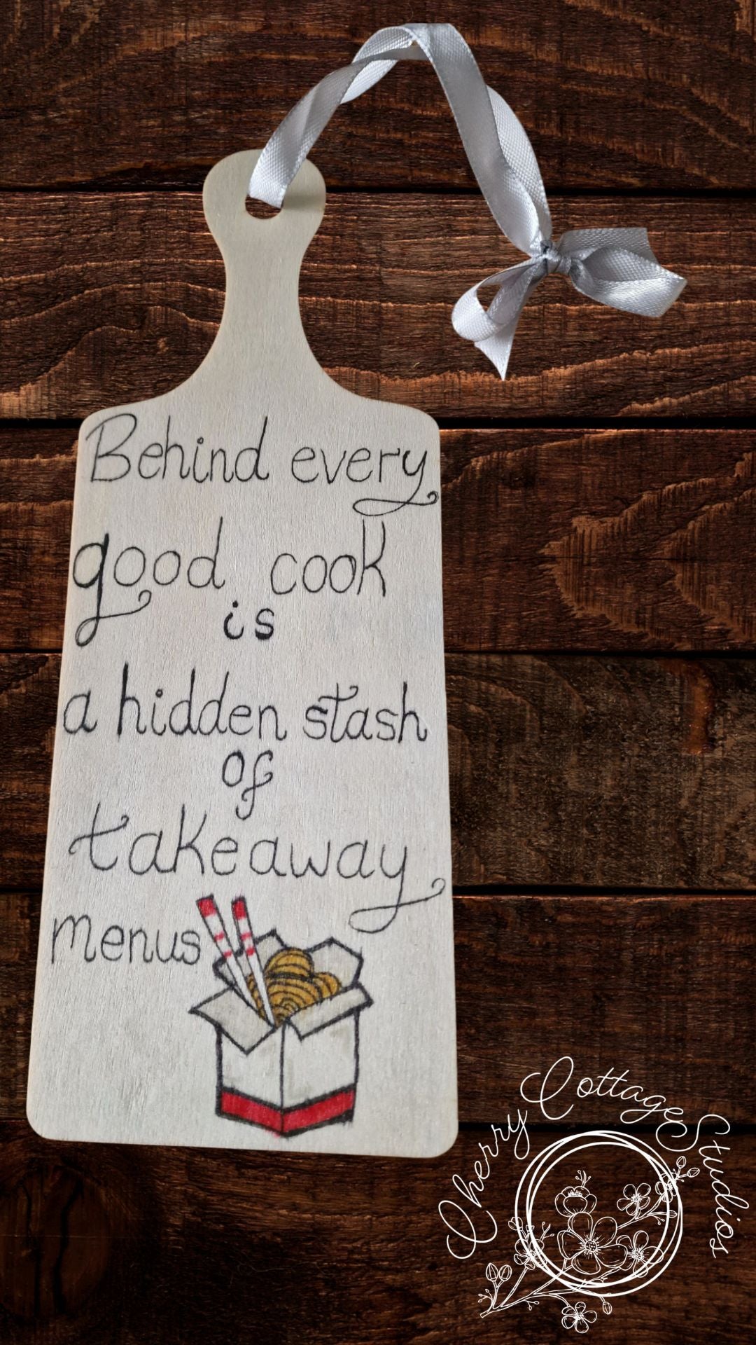 Hidden Stash Of Menus - Handcrafted Cooking Quote Wooden Hanging Sign