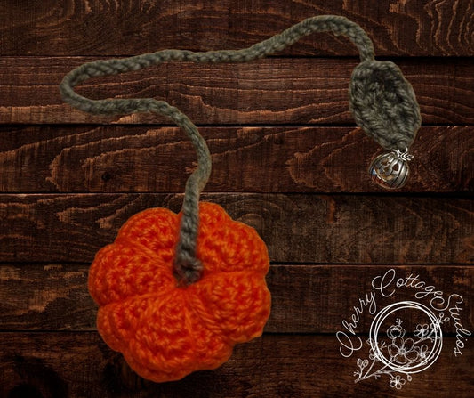 Pumpkin Patch - Orange Pumpkin Crochet Bookmark