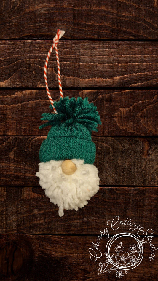 Green Fluffy Gonk Gnome Hanging Christmas Decoration Ornament