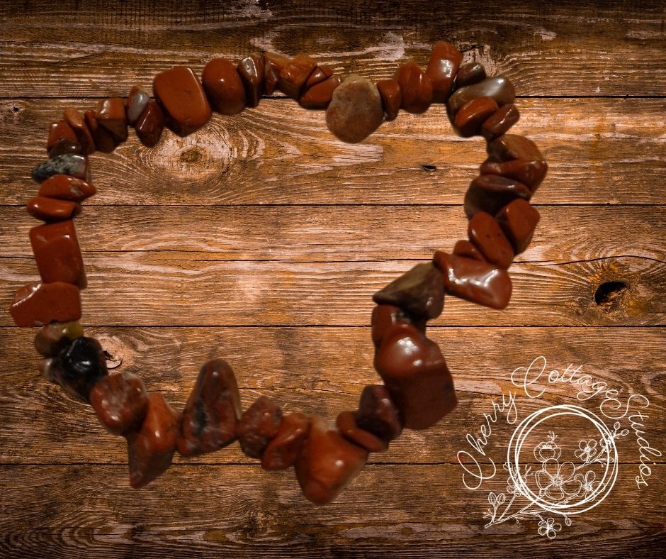 Red Jasper Semi-Precious Chip Gemstone Bracelet