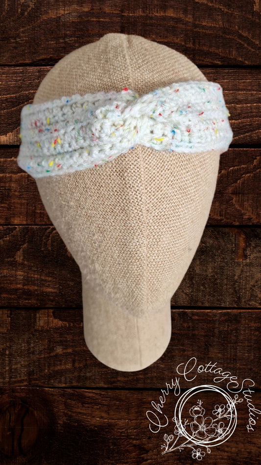 Confetti - Adult Size - Crochet Twisted Headband