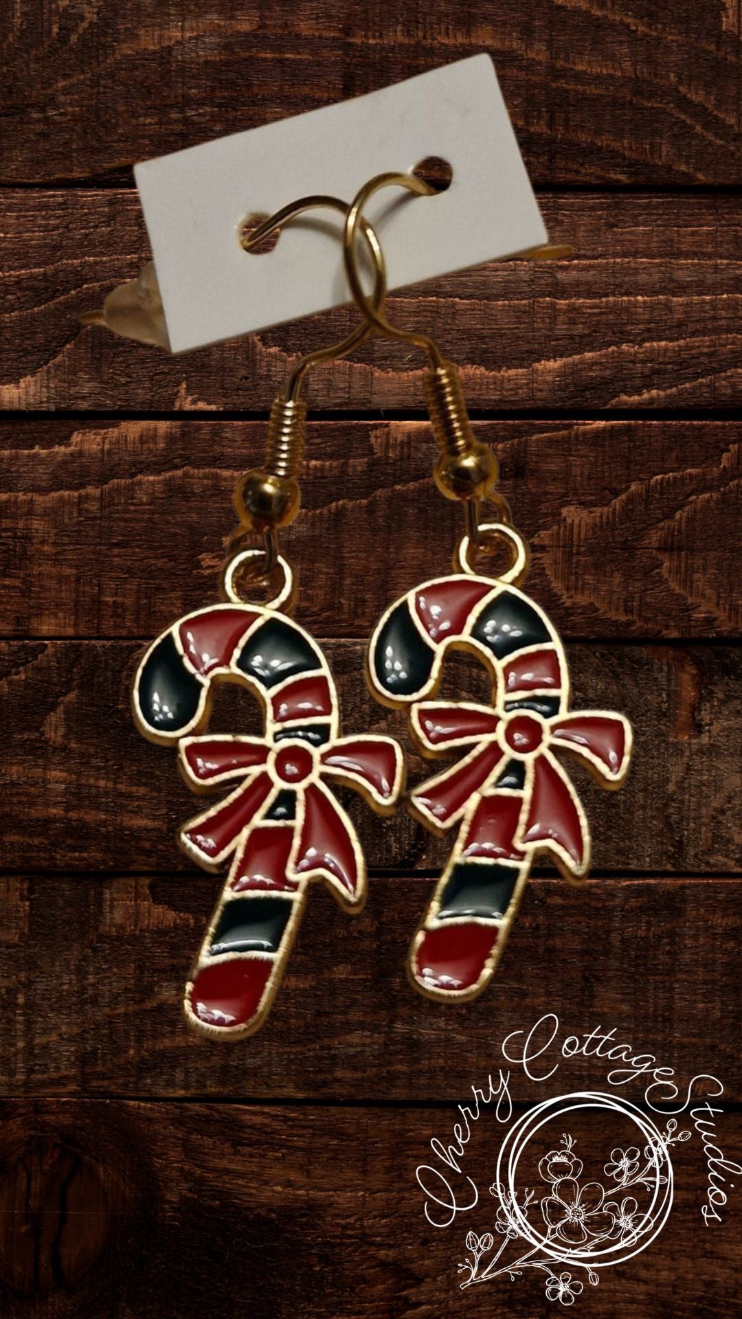 Candy Canes - Christmas Dangle Earrings