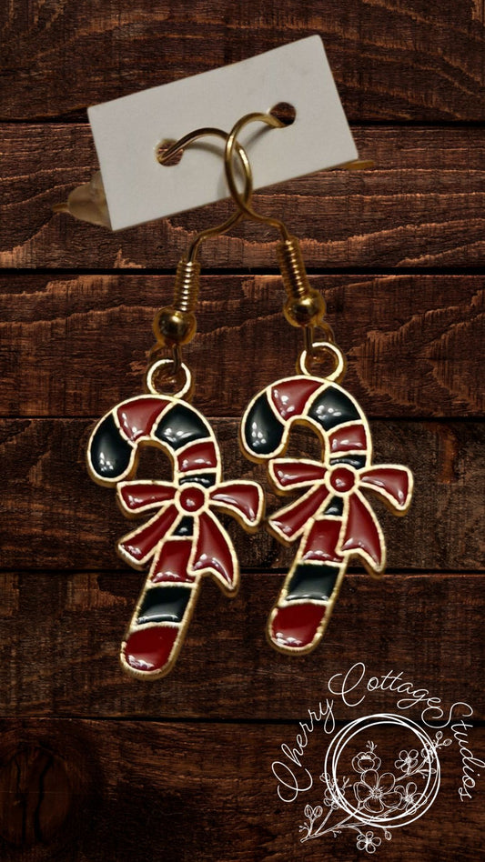 Candy Canes - Christmas Dangle Earrings