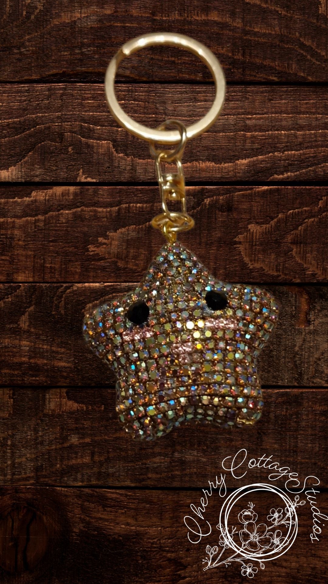 Multicoloured Sparkly Star Keychain