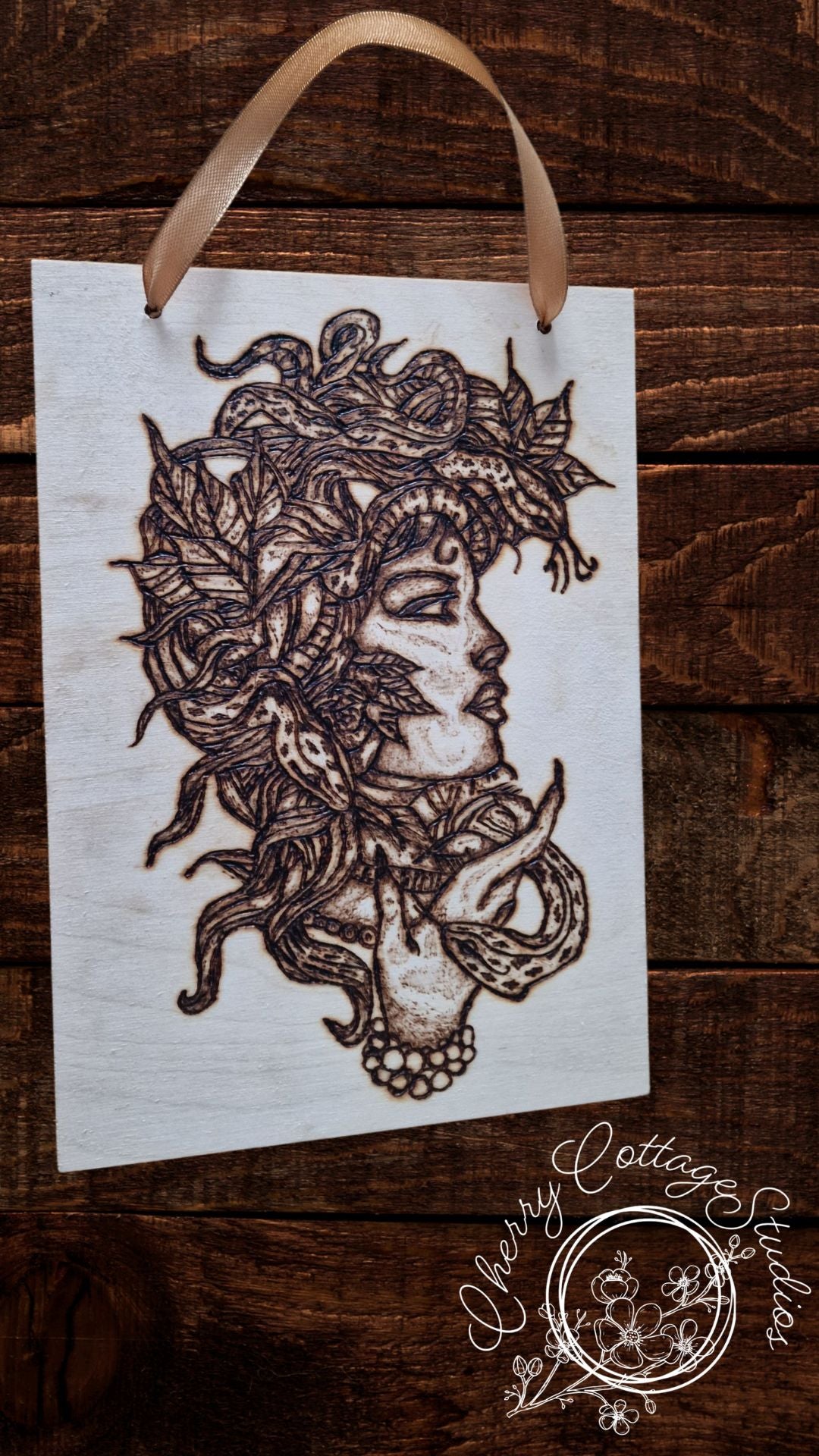 Medusa's Gaze - Greek Mythology A5 Hanging Wooden Art Picture