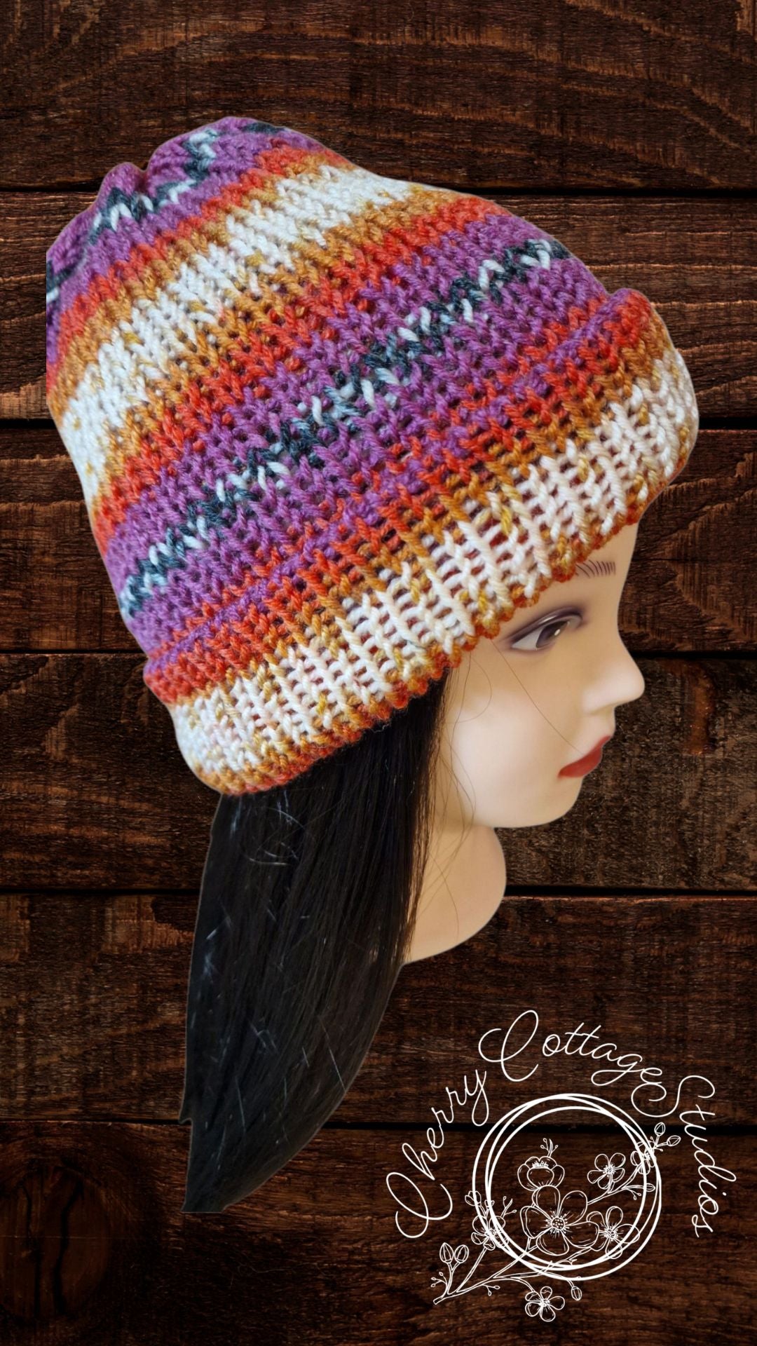 Sunset's Embrace – Double-Layered Knitted Beanie Hat