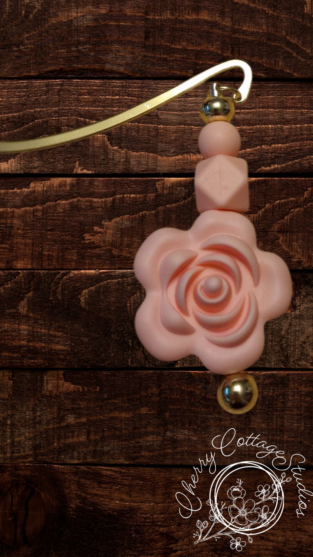 A Rose In Bloom - Metal Beaded Bookmark