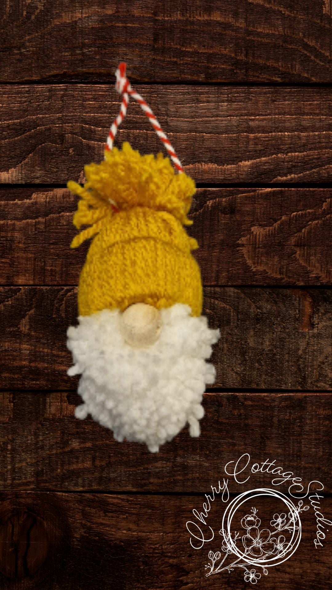 Yellow Fluffy Gonk Gnome Hanging Christmas Decoration Ornament