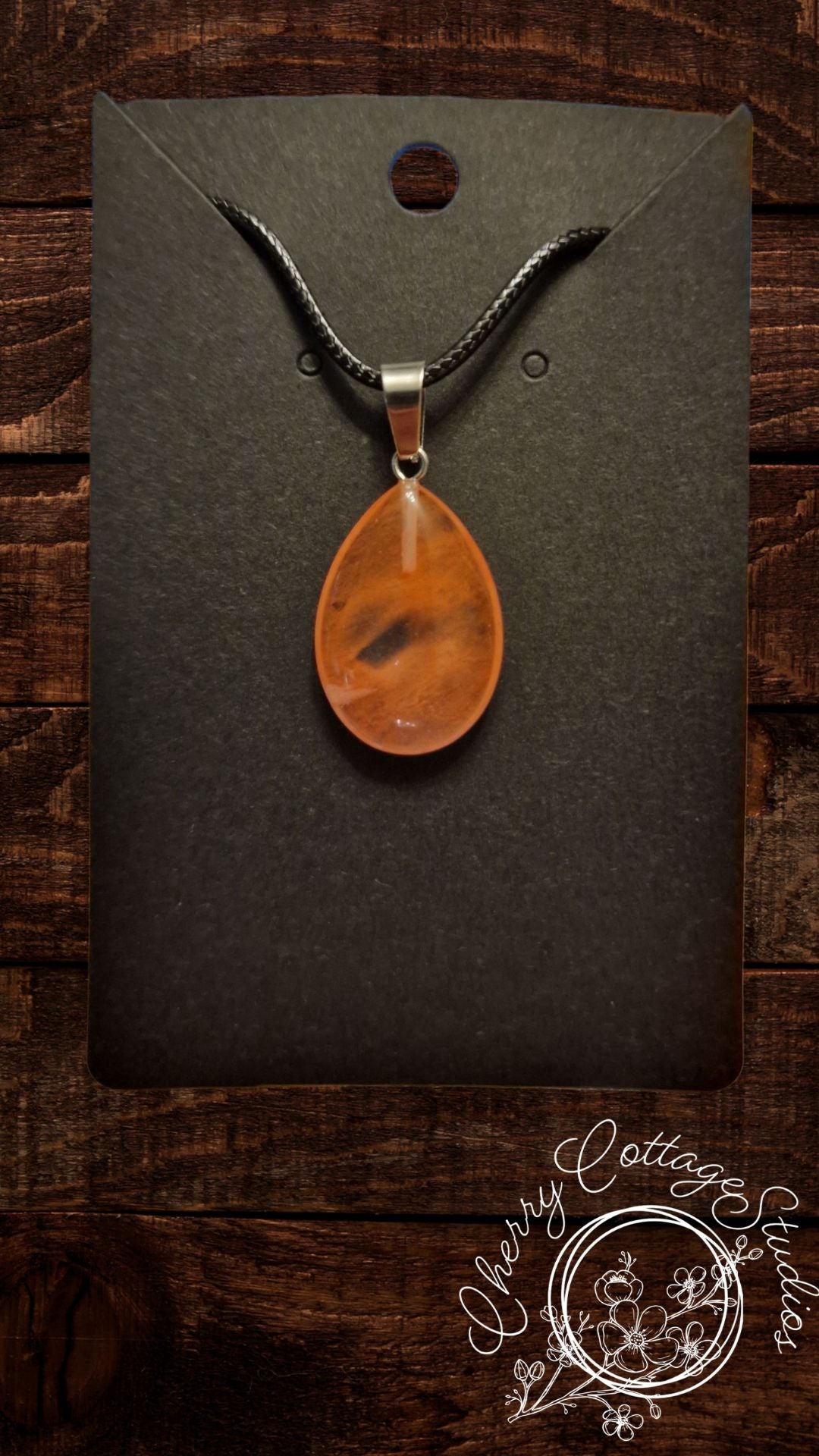 Cherry Quartz Droplet - Gemstone Pendant Necklace