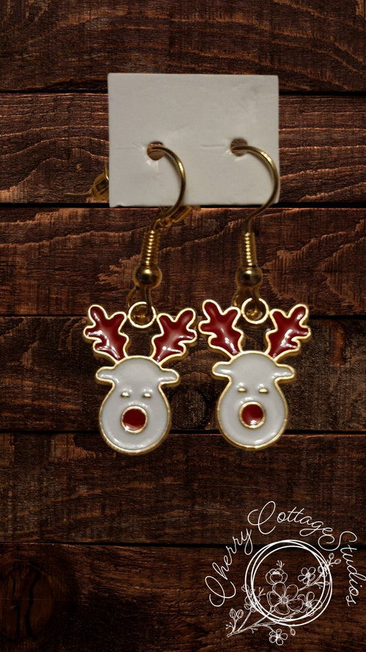 Rudolph The Reindeer - Christmas Dangle Earrings
