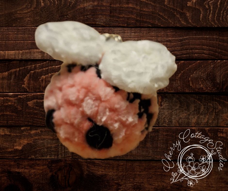 Pink Crochet Bumblebee Keychain