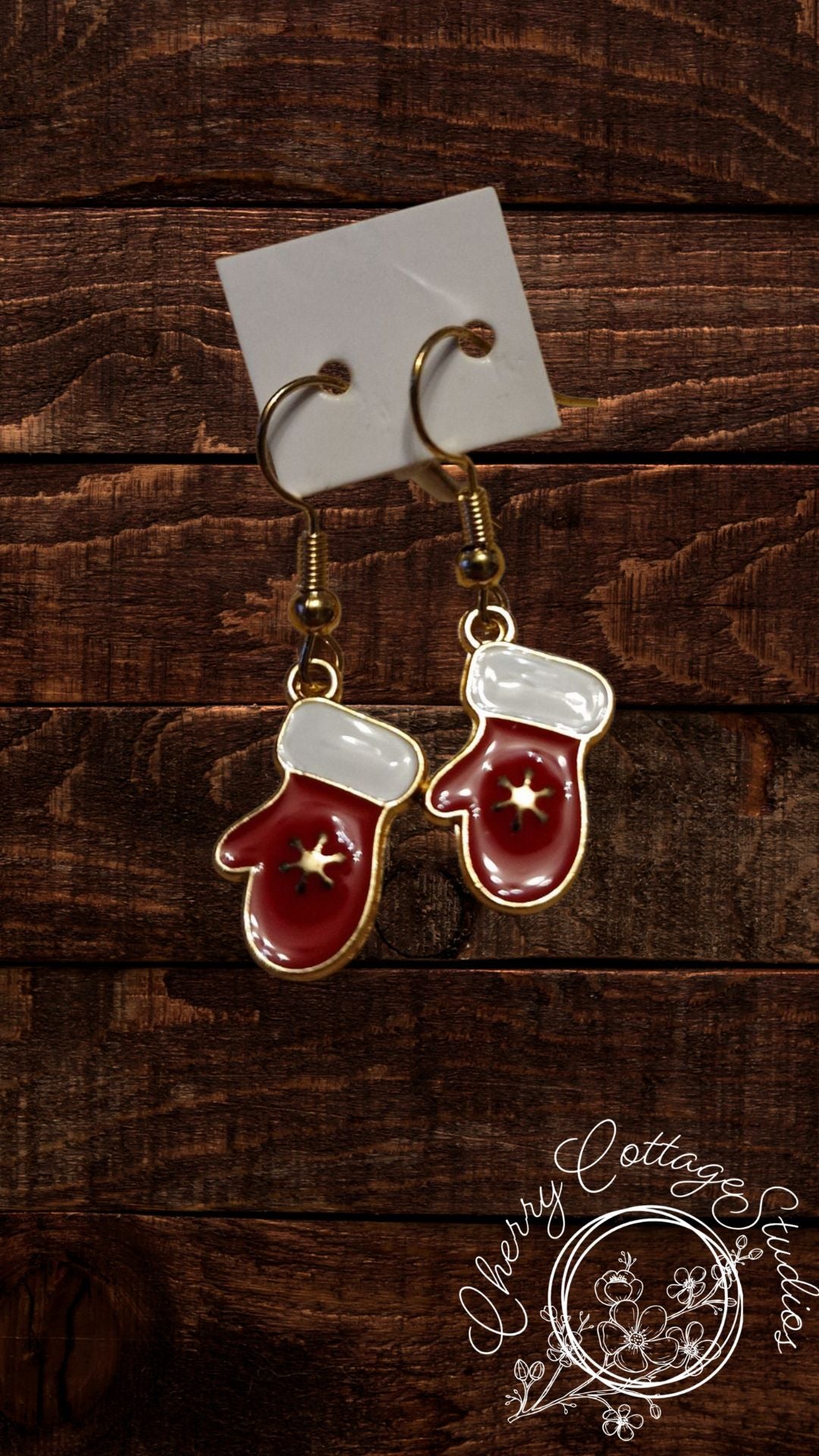 Wollen Mittens - Christmas Dangle Earrings