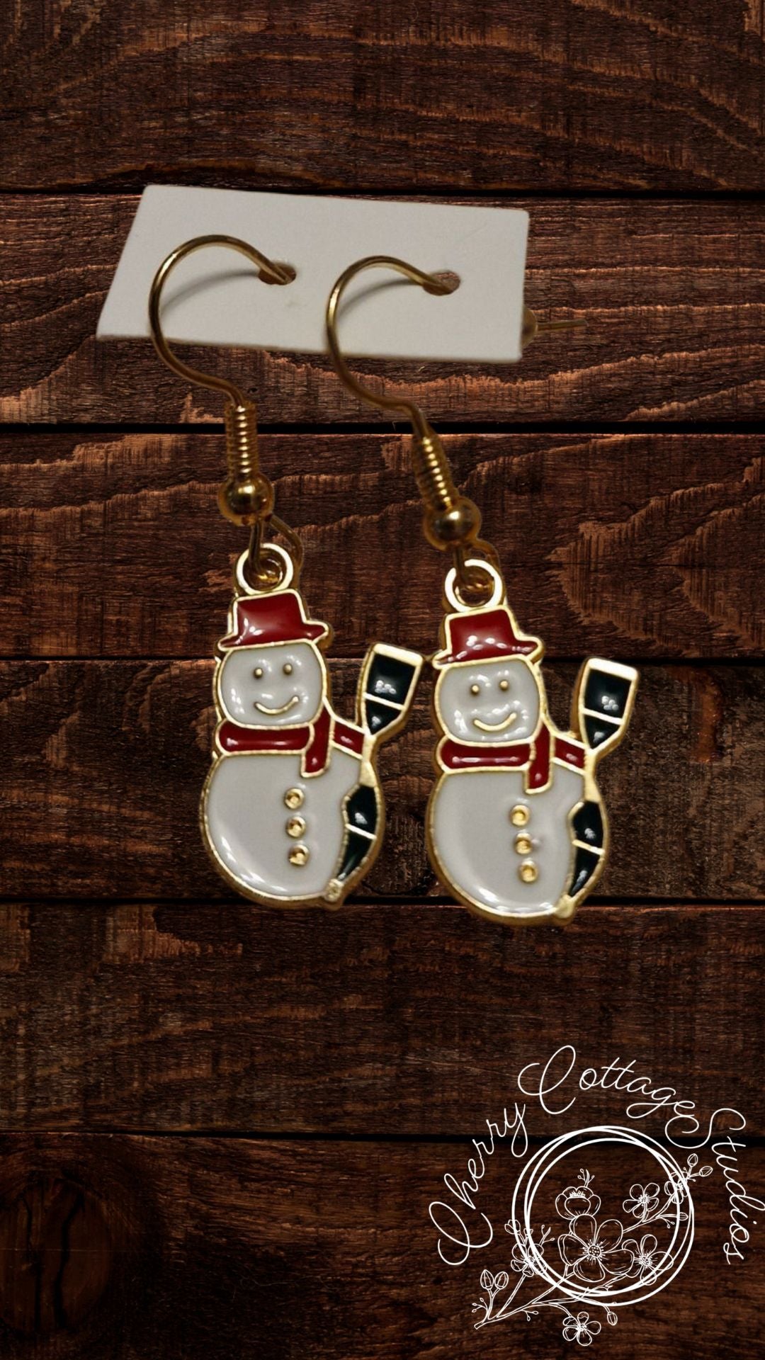 Icy the Snowman - Christmas Dangle Earrings