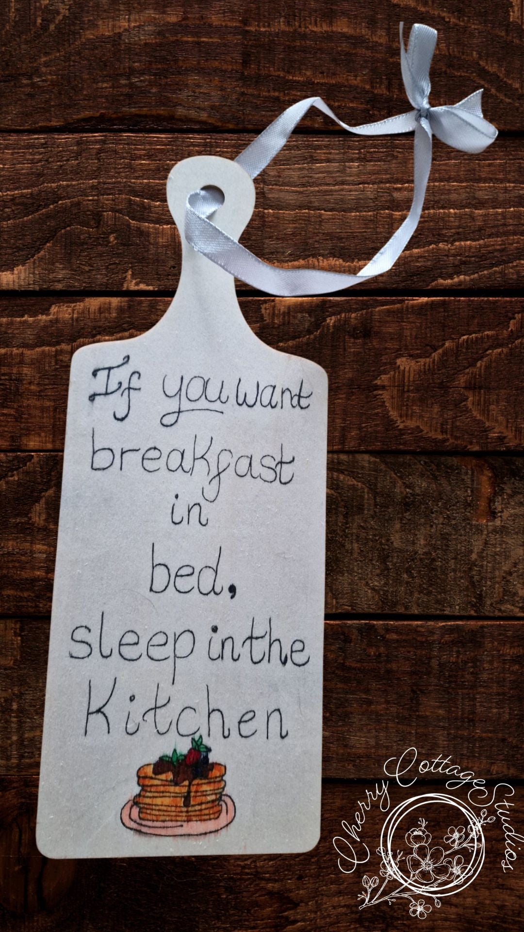 Breakfast In Bed – Handcrafted Cooking Quote Wooden Hanging Sign