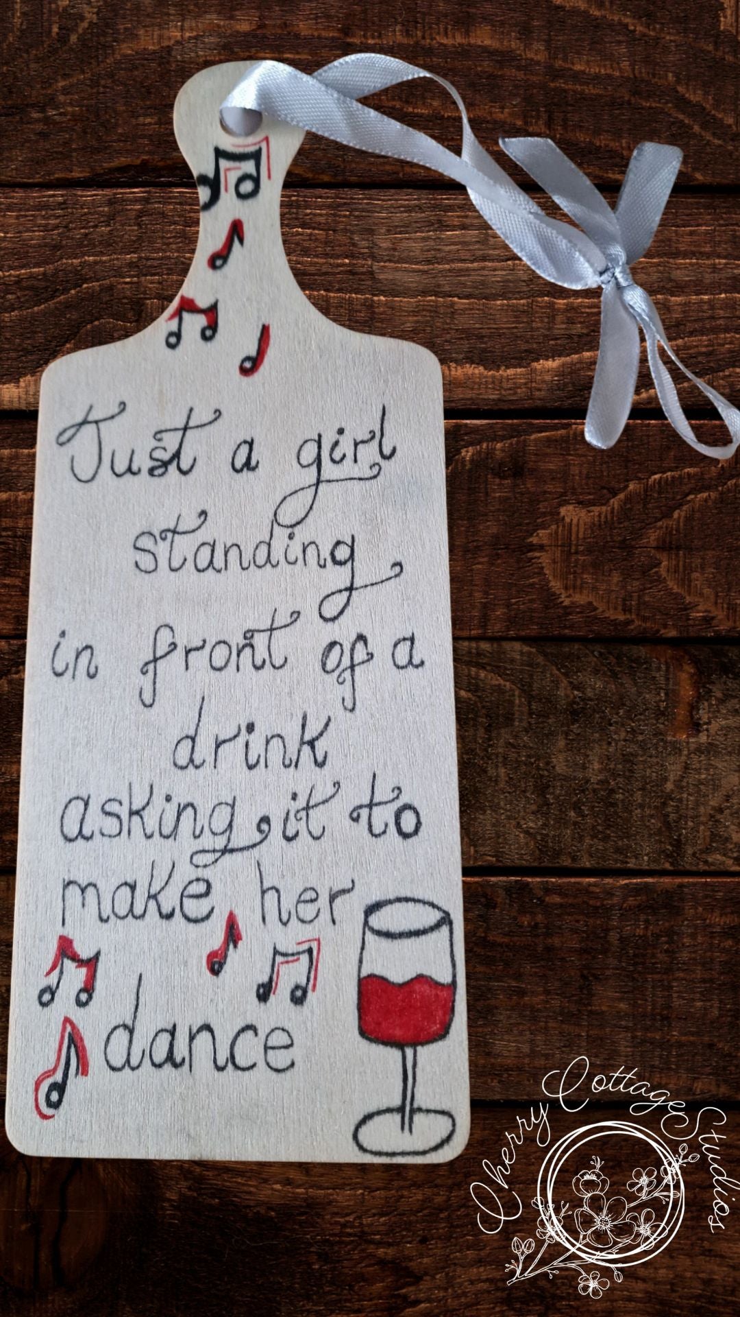 Make Her Dance – Handcrafted Wine & Music Quote Wooden Hanging Sign