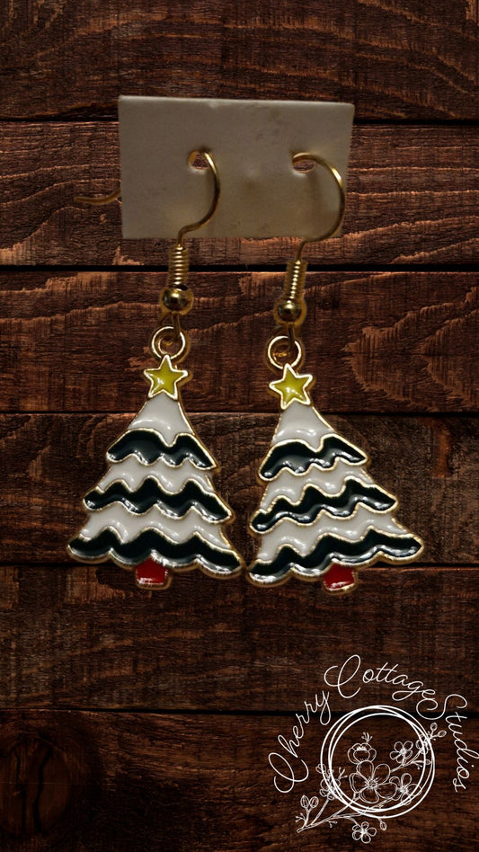 Christmas Tree - Christmas Dangle Earrings
